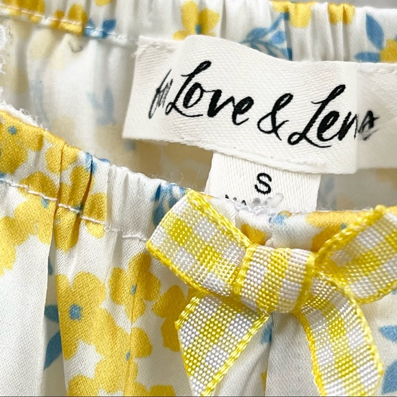 For Love & Lemons Daffodil Mini Dress Yellow Floral Size Small - Picture 6 of 6